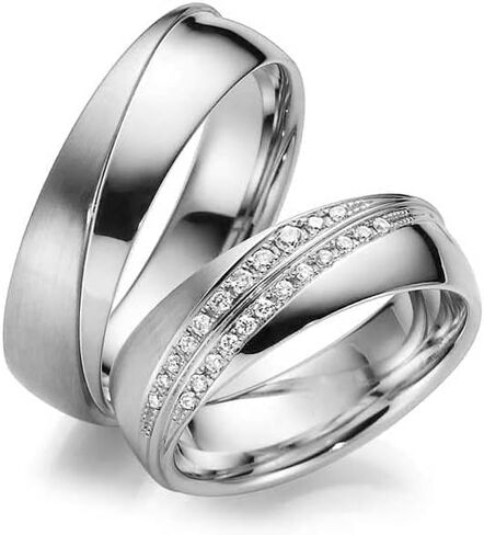 Silver Wedding Ring Sets 925 Sterling Silver Couple Matching Wedding Ring Set Personalized Man and woman Silver Wedding Ring Set in Saudi Arabia