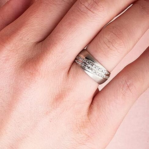 Silver Wedding Ring Sets 925 Sterling Silver Couple Matching Wedding Ring Set Personalized Man and woman Silver Wedding Ring Set in Saudi Arabia