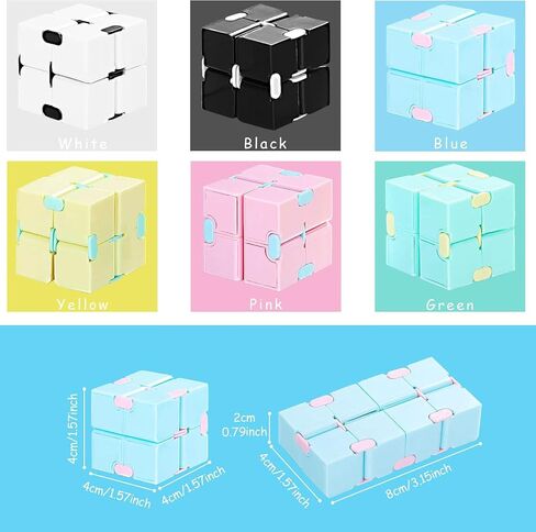 سحرية kaleidoscope cube | إنفينيتي تململ لعبة لتخفيف الإجهاد | 4 ألوان المعكرون المهدئة + 2 طبعات مفاجئة | لعبة ADHD الحسية المثالية ديكور ومكتب للبالغين | فكرة هدية فريدة. in Saudi Arabia