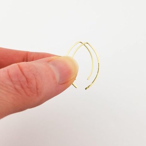 1 بوصة رفيعة صلبة 14K أصفر الذهب الأقراط تراقب طفيفا طافعة مفتوحة 20 مقياس (.8 مم) in Kuwait
