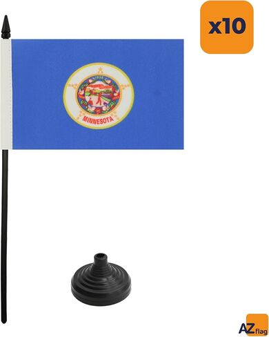 AZ FLAG Pennsylvania Table Flag 4'' x 6'' - US State of Pennsylvanie Desk Flag 15 x 10 cm - Black Plastic Stick and Base in Kuwait