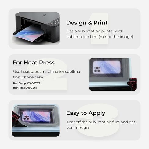 Htvront Printable Thailimation Film Transfer Film for Phone Case Heat Press ， 10 Pack 3D Sublimation Film Sheets for Phone Cases Mugs ， 8.5 "× 11" ورقة نقل للتسامي للشارة ، سلاسل المفاتيح in Saudi Arabia