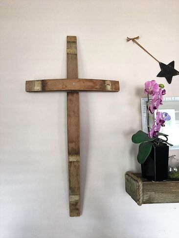 Cross Made From Authentic Oak Wine Staves in Saudi Arabia