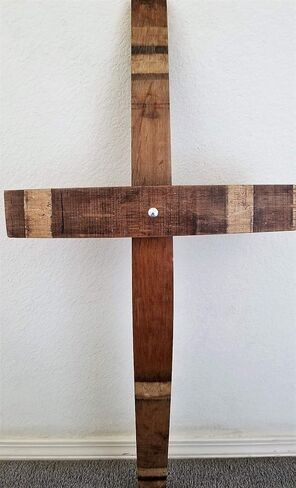 Cross Made From Authentic Oak Wine Staves in Saudi Arabia