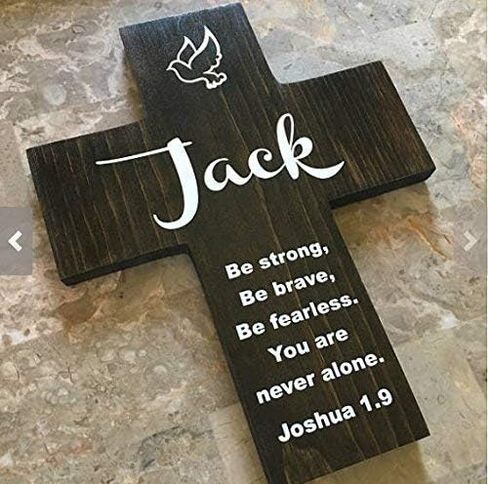 Joshua 1: 9 - Wood Wooden Cross - هدية المعمودية للصبي ، هدية المعمودية للفتاة ، الهدايا الشخصية ، تذكار ذي معنى in Saudi Arabia