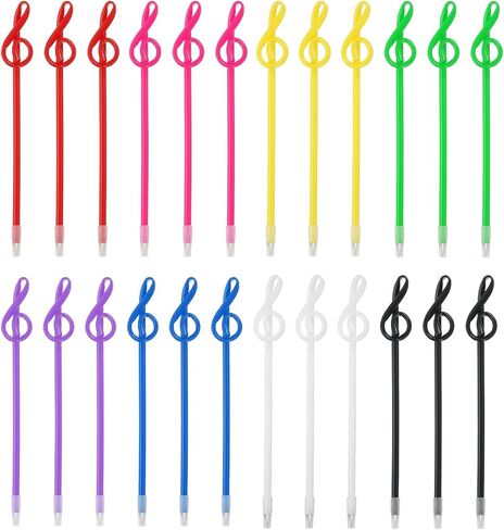 PATIKIL 24pcs Rollerball Pens 1.0mm, Musical Note Ball Point Pens Black Liquid Gel Ink Music Novelty Smooth Writing for Home Office Gifts, Green in Saudi Arabia
