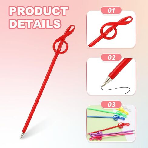 PATIKIL 24pcs Rollerball Pens 1.0mm, Musical Note Ball Point Pens Black Liquid Gel Ink Music Novelty Smooth Writing for Home Office Gifts, Green in Saudi Arabia