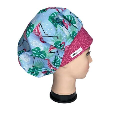 Bouffant Scrub Cap Flamingo Time Scrub Hat OR Hats Womens Scrub Caps in Kuwait