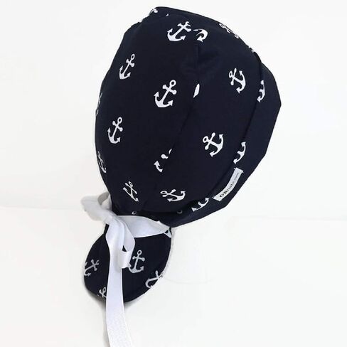 Ponytail Scrub Cap Navy Anchors Scrub Hat Scrub Caps for Women in Saudi Arabia