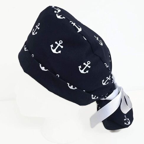 Ponytail Scrub Cap Navy Anchors Scrub Hat Scrub Caps for Women in Saudi Arabia