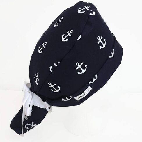 Ponytail Scrub Cap Navy Anchors Scrub Hat Scrub Caps for Women in Saudi Arabia