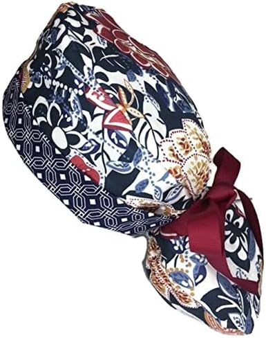 Ponytail Scrub Cap Flowery Scrub Hat Scrub Caps for Women in Saudi Arabia