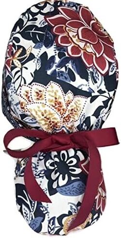 Ponytail Scrub Cap Flowery Scrub Hat Scrub Caps for Women in Saudi Arabia
