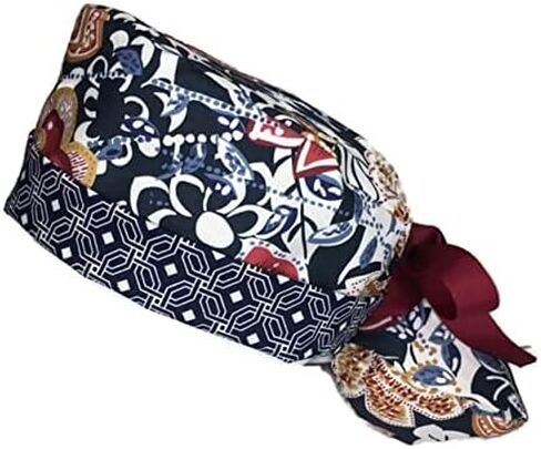 Ponytail Scrub Cap Flowery Scrub Hat Scrub Caps for Women in Saudi Arabia