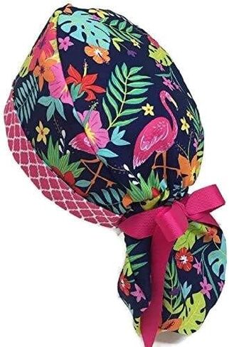 Ponytail Scrub Cap Tropical Scrub Hat Scrub Caps for Women in Saudi Arabia