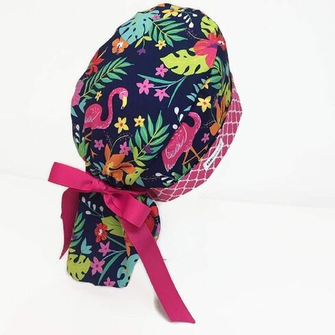 Ponytail Scrub Cap Tropical Scrub Hat Scrub Caps for Women in Saudi Arabia