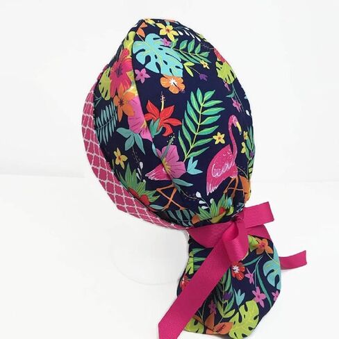 Ponytail Scrub Cap Tropical Scrub Hat Scrub Caps for Women in Saudi Arabia