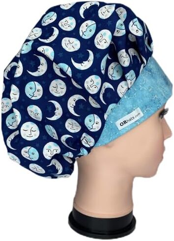 Bouffant Surgical Scrub Cap Blue Moon Scrub Hat OR Hats Womens Scrub Caps in Saudi Arabia
