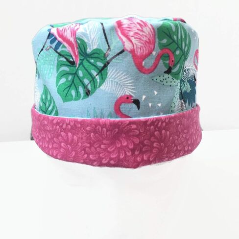 Ponytail Scrub Cap Flamingo Time Scrub Hat Scrub Caps for Women in Saudi Arabia