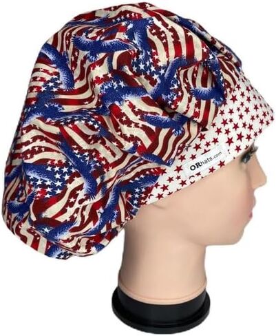 Bouffant Scrub Cap Patriotic Scrub Hat OR Hats Womens Scrub Caps in Saudi Arabia