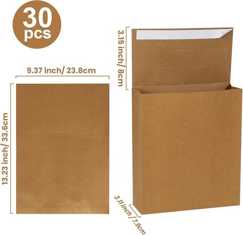 chiazllta 30pcs مظاريف قابلة للتوسيع مع ختم ذاتي 13.23x9.37 في/ 33.6x23.8 سم مظاريف كتالوج كرافت البريدية الكبيرة للوثائق in Kuwait