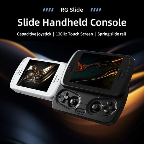 RG Slide Retro Handheld Game Console, 4.7-inch LTPS In-Cell Screen Capacitive Joystick Android 13 System Support AI Assistant 5G WIFI Bluetooth 5.0 NO Game Card(Black) in Kuwait