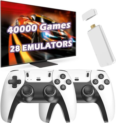 Retro Gaming Console, Plug and Play Video Game Console Built in 40000+ Games,28 Classic Emulators, 4K High Definition HDMI Output for TV with Dual Controllers in Saudi Arabia
