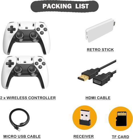 Retro Gaming Console, Plug and Play Video Game Console Built in 40000+ Games,28 Classic Emulators, 4K High Definition HDMI Output for TV with Dual Controllers in Saudi Arabia