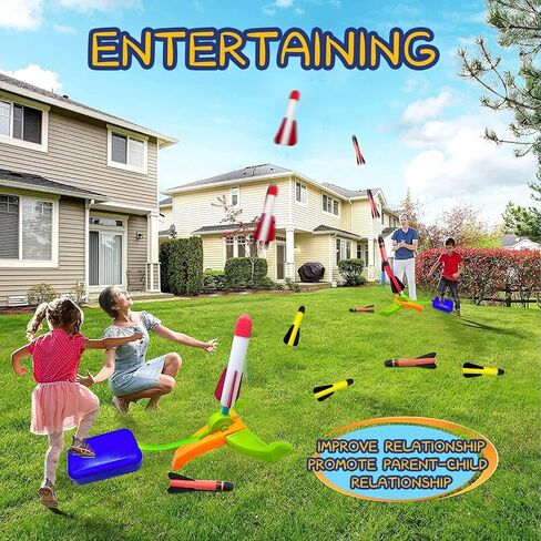 Foam Rocket Launcher for Kids Age 3 4 5 6 7 8+, Fun Catapult Rocket Toys Boys Toys Age 3-12 Girls Gift Rocket Kids Outdoor Toy in Saudi Arabia