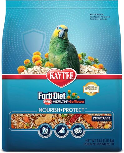Kaytee Forti-Diet Pro Health+Safflower Nourish+Protect Parrot Food, Supports Breeding and Molting, Nutrition Backed by Science, Digestive and Brain Health, 4 pounds in Saudi Arabia