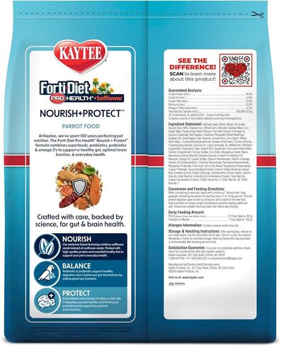 Kaytee Forti-Diet Pro Health+Safflower Nourish+Protect Parrot Food, Supports Breeding and Molting, Nutrition Backed by Science, Digestive and Brain Health, 4 pounds in Saudi Arabia