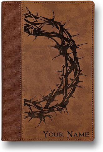 Personalized Large Print NIV Bible | Crown of Thorns Custom Name Laser Engraved Bible | Custom NIV Bible | Christian Gift | Baptism Gift in Saudi Arabia