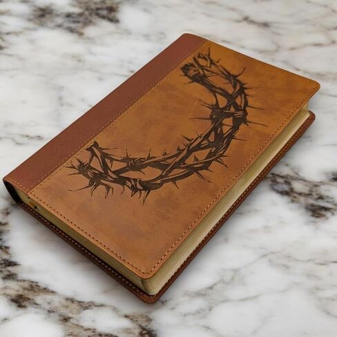 Personalized Large Print NIV Bible | Crown of Thorns Custom Name Laser Engraved Bible | Custom NIV Bible | Christian Gift | Baptism Gift in Saudi Arabia