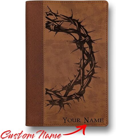 Personalized Large Print NIV Bible | Crown of Thorns Custom Name Laser Engraved Bible | Custom NIV Bible | Christian Gift | Baptism Gift in Saudi Arabia