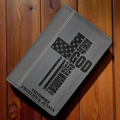 Warrior of God Personalized Large Print NIV Bible | Cross Engraved Bible | Custom Name Black Gray Bible | Word of God Laser Engraved Bible | Baptism Gift in Saudi Arabia