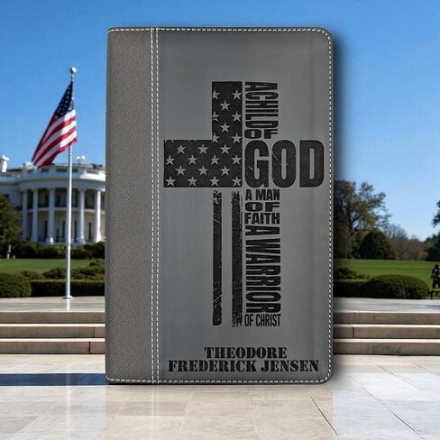 Warrior of God Personalized Large Print NIV Bible | Cross Engraved Bible | Custom Name Black Gray Bible | Word of God Laser Engraved Bible | Baptism Gift in Saudi Arabia