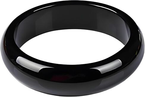 Genuine Black Onyx Bangle Bracelet, 15mm Wide, Vintage Gemstone Bangle For Women, Agate Bracelet Cuffs in Saudi Arabia