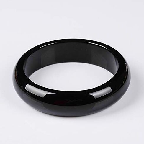 Genuine Black Onyx Bangle Bracelet, 15mm Wide, Vintage Gemstone Bangle For Women, Agate Bracelet Cuffs in Saudi Arabia