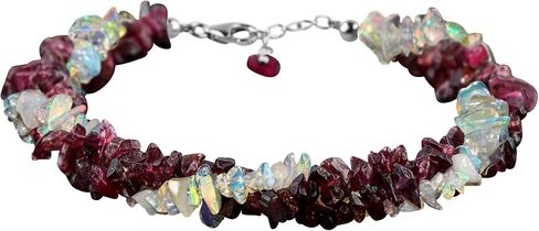 CRYSTALIS Natural Tanzanite & Peridot Beads Braided Rope Crystals Bracelet, Chips Nuggets Beaded Gemstones, Chakra Healing Stones, Womens Gift Jewelry, 925 Silver Bracelet 8 inch, Gift for Princess in Kuwait