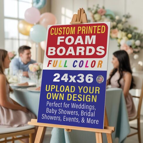 Custom Foam Board Poster Sign, 24x36" – 3/16" Thick – Personalized Foamcore Event Signs for Wedding, Baby Shower, Announcements, Presentations, Arts & Crafts in Saudi Arabia