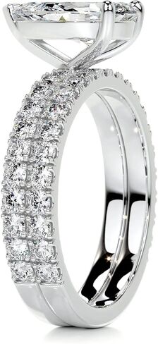 4 CT Pear Cut Solitaire Wedding Ring Set Handmade Engagement Ring for Women Anniversary Promise Gifts for Her Moissanite (White) in Saudi Arabia