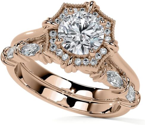 1CT-3CT Round Cut Ring Moissanite Wedding Ring for Women Halo Handmade Ring Handmade ، Promise Home for Her (2 CT ، Yellow) in Saudi Arabia