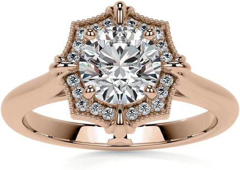 1CT-3CT Round Cut Ring Moissanite Wedding Ring for Women Halo Handmade Ring Handmade ، Promise Home for Her (2 CT ، Yellow) in Saudi Arabia