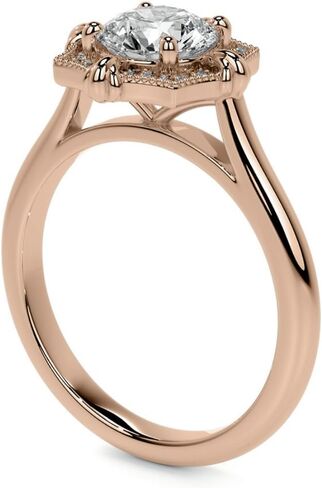 1CT-3CT Round Cut Ring Moissanite Wedding Ring for Women Halo Handmade Ring Handmade ، Promise Home for Her (2 CT ، Yellow) in Saudi Arabia