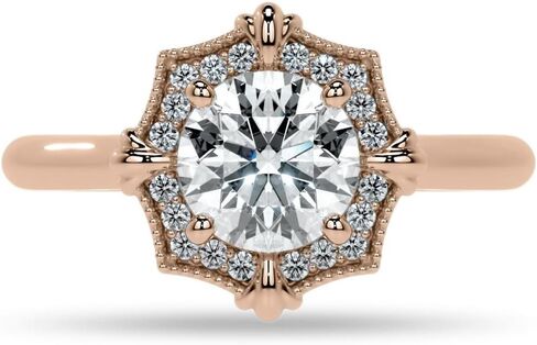 1CT-3CT Round Cut Ring Moissanite Wedding Ring for Women Halo Handmade Ring Handmade ، Promise Home for Her (2 CT ، Yellow) in Saudi Arabia