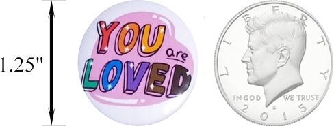 You are Loved pins - mini button set - 25mm (1") pack of 12 metal pinback buttons in Saudi Arabia