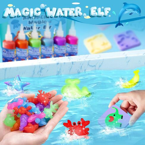 طقم لعبة Magic Water Elf للأطفال - مجموعة Aqua Fairy Water Gel Kit - 20 ألوانًا*60 مل من مجموعة صانعات Squishy - 18 قالب - مجموعة من الفنون والحرف المائية. in Kuwait