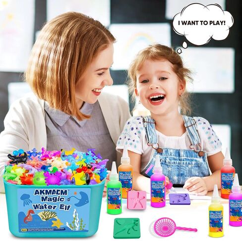 طقم لعبة Magic Water Elf للأطفال - مجموعة Aqua Fairy Water Gel Kit - 20 ألوانًا*60 مل من مجموعة صانعات Squishy - 18 قالب - مجموعة من الفنون والحرف المائية. in Kuwait