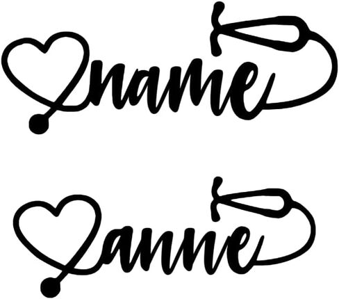 Nurse Name Decal Stethoscope Heart for Tumblers, Laptops and Cars Customized Personalized in Saudi Arabia