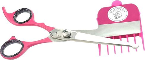 SCAREDY CUT Silent Pet Grooming Kit for Dog, Cat and All Pet Grooming - A Quiet Alternative to Electric Clippers for Sensitive Pets (Left-Handed Pink) in Saudi Arabia